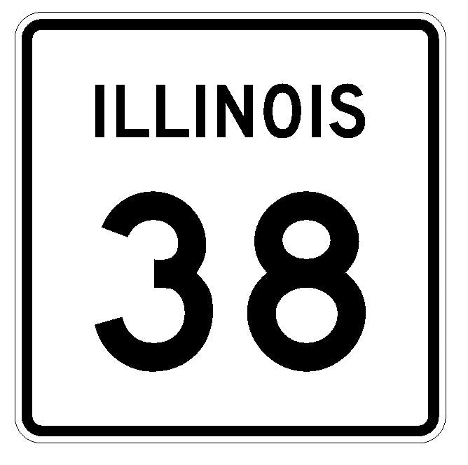 Illinois State Route 38 Sticker R4327 Highway Sign Road Sign Decal