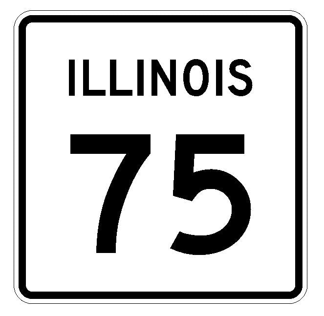 Illinois State Route 75 Sticker R4351 Highway Sign Road Sign Decal