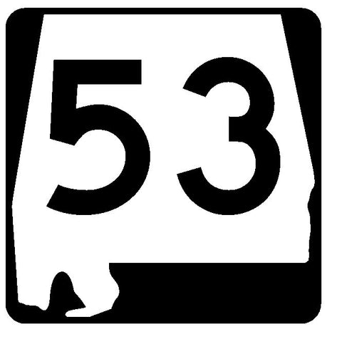 Alabama State Route 53 Sticker R4439 Highway Sign Road Sign Decal