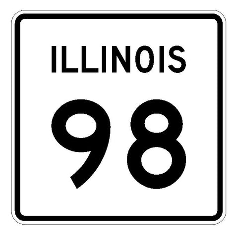 Illinois State Route 98 Sticker R4366 Highway Sign Road Sign Decal