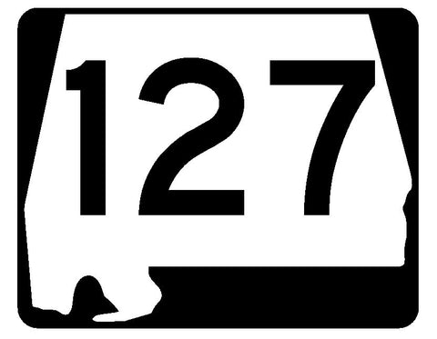 Alabama State Route 127 Sticker R4523 Highway Sign Road Sign Decal