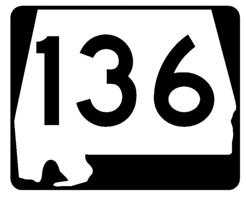 Alabama State Route 136 Sticker R4532 Highway Sign Road Sign Decal