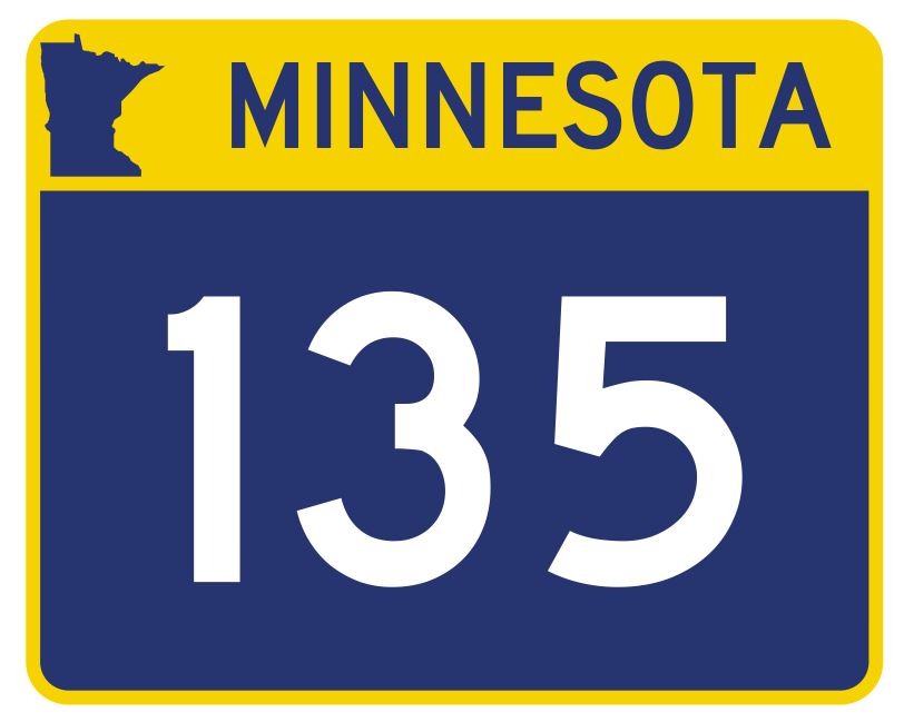 Minnesota State Highway 135 Sticker Decal R4961 Highway Route Sign