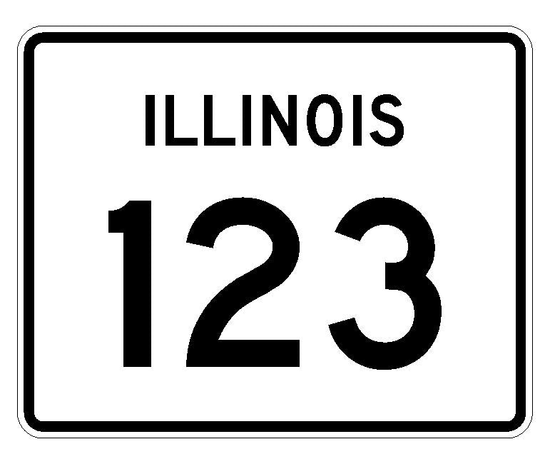 Illinois State Route 123 Sticker R4389 Highway Sign Road Sign Decal