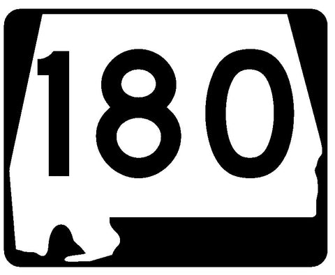 Alabama State Route 180 Sticker R4579 Highway Sign Road Sign Decal