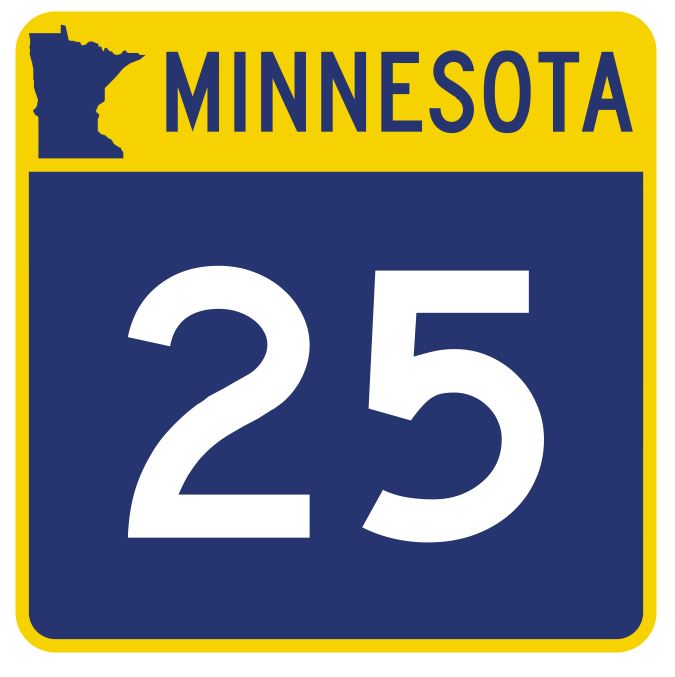 Minnesota State Highway 25 Sticker Decal R4721 Highway Route Sign