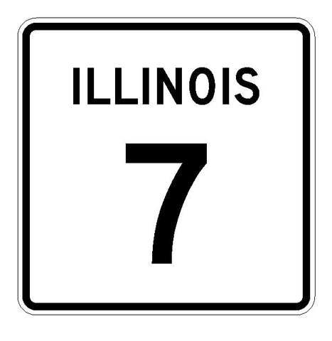 Illinois State Route 7 Sticker R4304 Highway Sign Road Sign Decal