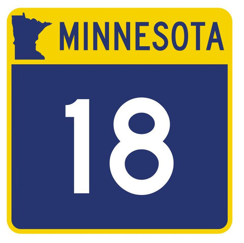 Minnesota State Highway 18 Sticker Decal R4714 Highway Route Sign