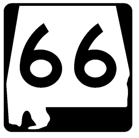Alabama State Route 66 Sticker R4451 Highway Sign Road Sign Decal