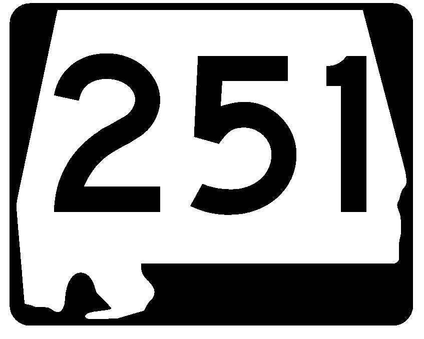 Alabama State Route 251 Sticker R4677 Highway Sign Road Sign Decal
