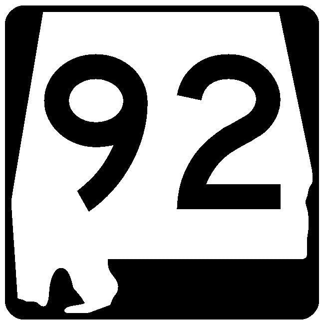 Alabama State Route 92 Sticker R4487 Highway Sign Road Sign Decal