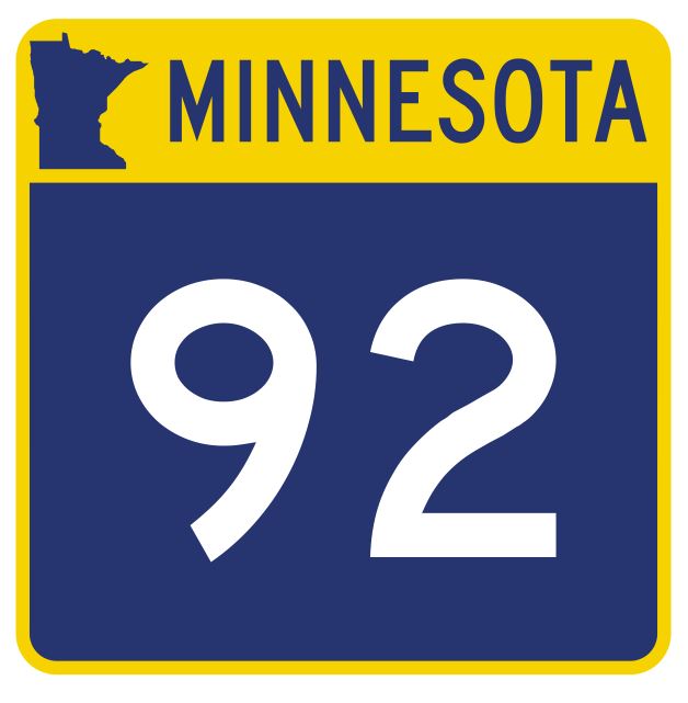 Minnesota State Highway 92 Sticker Decal R4932 Highway Route Sign