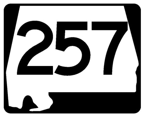 Alabama State Route 257 Sticker R4680 Highway Sign Road Sign Decal