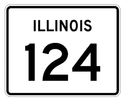 Illinois State Route 124 Sticker R4390 Highway Sign Road Sign Decal