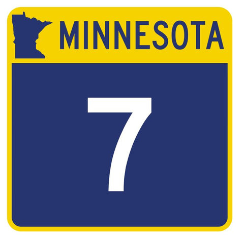 Minnesota State Highway 7 Sticker Decal R4708 Highway Route Sign