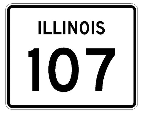Illinois State Route 107 Sticker R4375 Highway Sign Road Sign Decal