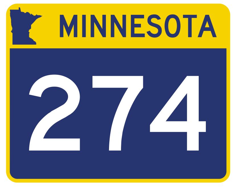 Minnesota State Highway 274 Sticker Decal R5013 Highway Route sign