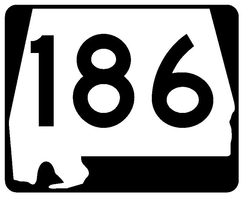 Alabama State Route 186 Sticker R4585 Highway Sign Road Sign Decal