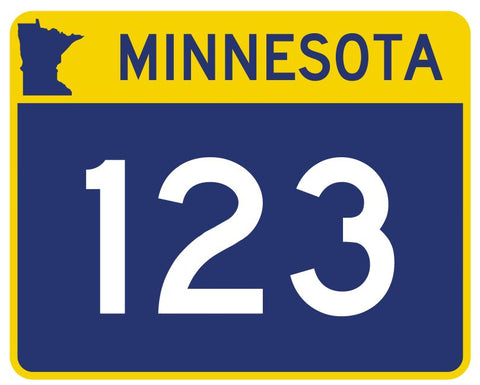 Minnesota State Highway 123 Sticker Decal R4958 Highway Route Sign