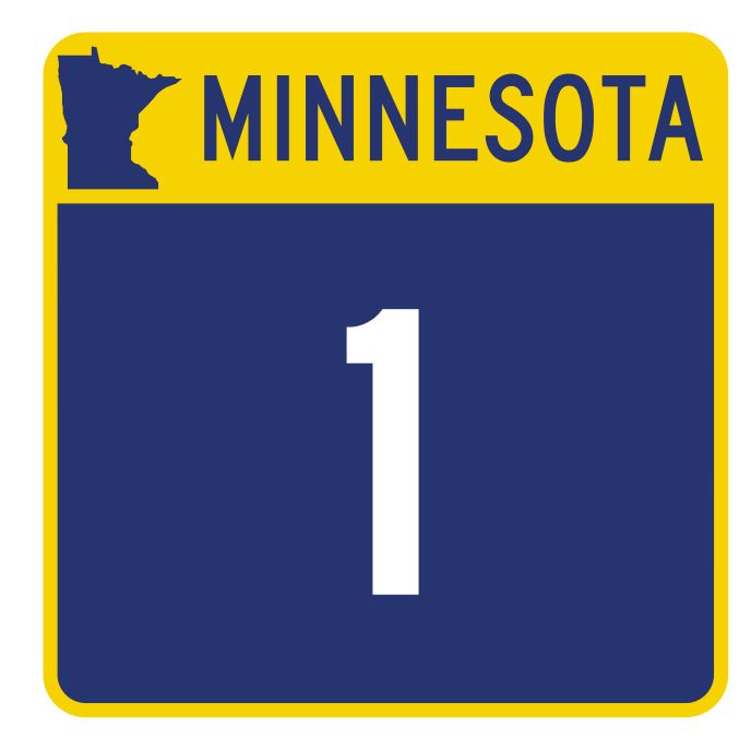 Minnesota State Highway 1 Sticker Decal R4703 Highway Route Sign