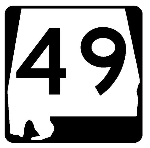 Alabama State Route 49 Sticker R4435 Highway Sign Road Sign Decal