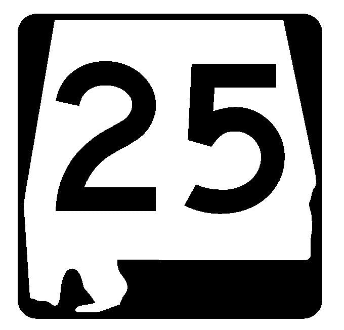 Alabama State Route 25 Sticker R4416 Highway Sign Road Sign Decal