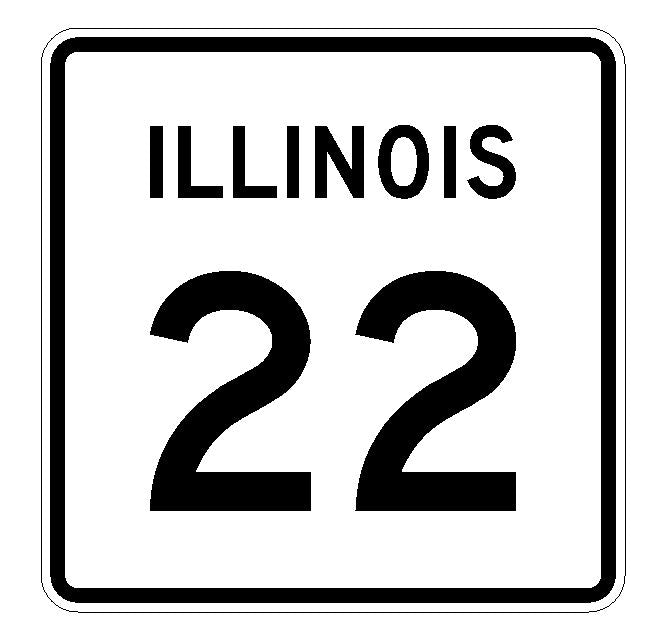 Illinois State Route 22 Sticker R4316 Highway Sign Road Sign Decal