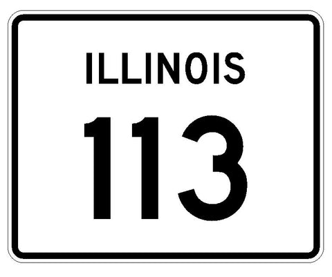 Illinois State Route 113 Sticker R4380 Highway Sign Road Sign Decal