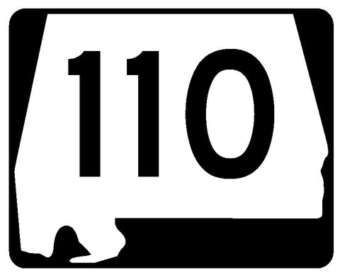 Alabama State Route 110 Sticker R4506 Highway Sign Road Sign Decal