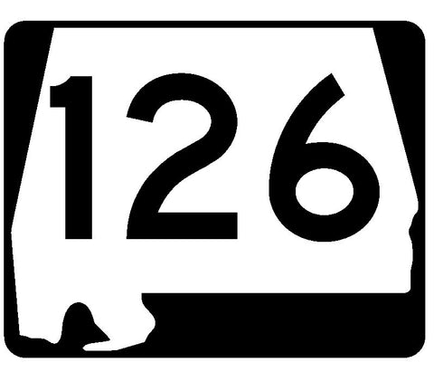 Alabama State Route 126 Sticker R4522 Highway Sign Road Sign Decal