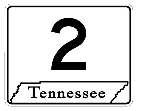 Tennessee State Route 2 Sticker R4296 Highway Sign Road Sign Decal