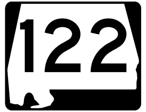 Alabama State Route 122 Sticker R4518 Highway Sign Road Sign Decal