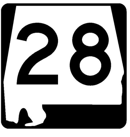 Alabama State Route 28 Sticker R4419 Highway Sign Road Sign Decal