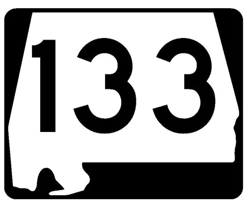 Alabama State Route 133 Sticker R4529 Highway Sign Road Sign Decal