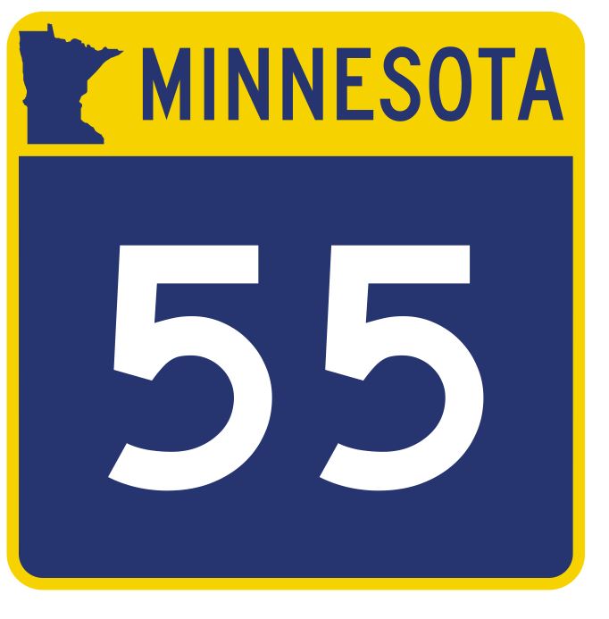 Minnesota State Highway 55 Sticker Decal R4745 Highway Route Sign