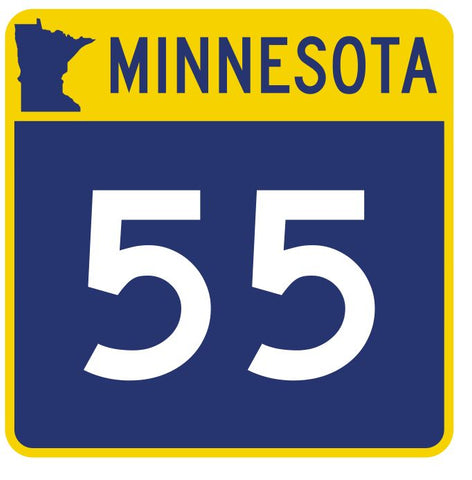 Minnesota State Highway 55 Sticker Decal R4745 Highway Route Sign