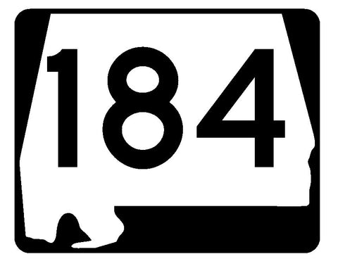 Alabama State Route 184 Sticker R4583 Highway Sign Road Sign Decal