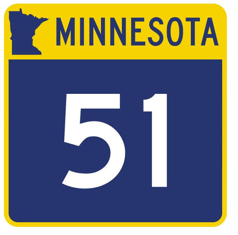 Minnesota State Highway 51 Sticker Decal R4743 Highway Route Sign