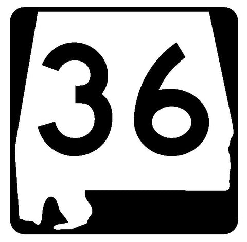 Alabama State Route 36 Sticker R4425 Highway Sign Road Sign Decal