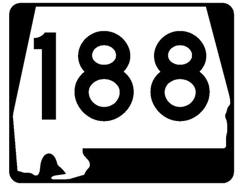 Alabama State Route 188 Sticker R4587 Highway Sign Road Sign Decal