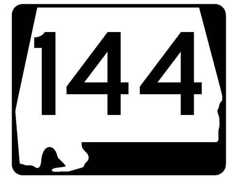 Alabama State Route 144 Sticker R4540 Highway Sign Road Sign Decal