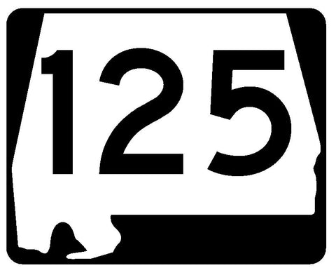 Alabama State Route 125 Sticker R4521 Highway Sign Road Sign Decal