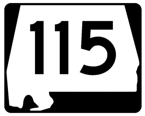 Alabama State Route 115 Sticker R4511 Highway Sign Road Sign Decal