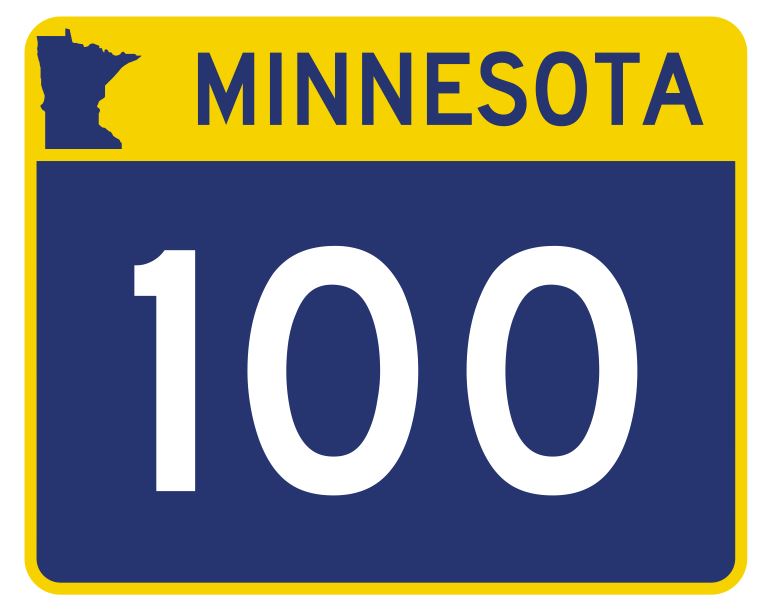 Minnesota State Highway 100 Sticker Decal R4939 Highway Route Sign
