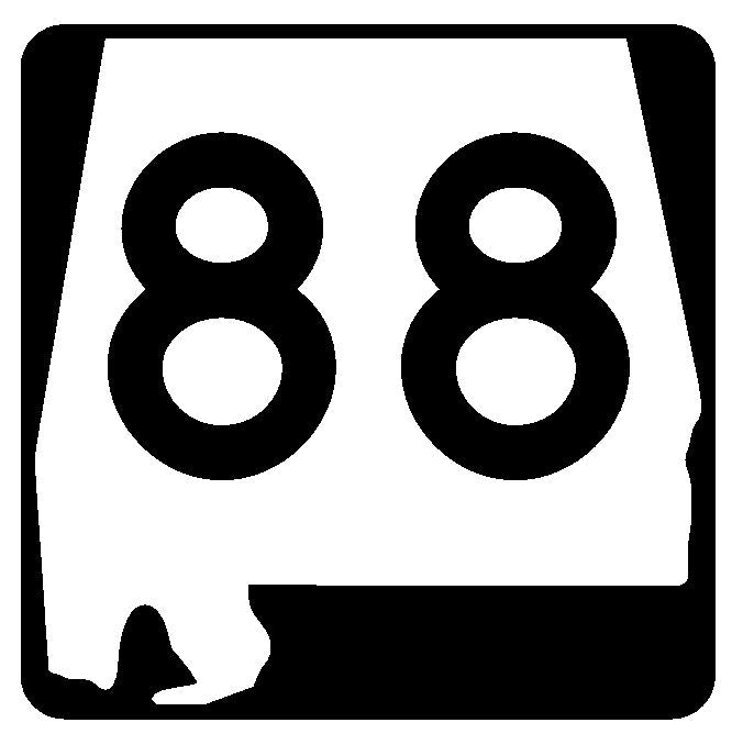 Alabama State Route 88 Sticker R4484 Highway Sign Road Sign Decal