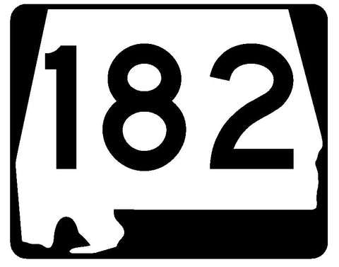 Alabama State Route 182 Sticker R4581 Highway Sign Road Sign Decal