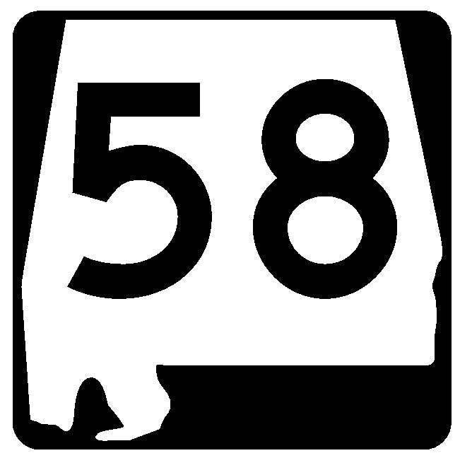 Alabama State Route 58 Sticker R4443 Highway Sign Road Sign Decal