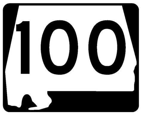 Alabama State Route 100 Sticker R4494 Highway Sign Road Sign Decal