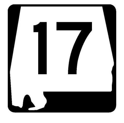 Alabama State Route 17 Sticker R4408 Highway Sign Road Sign Decal