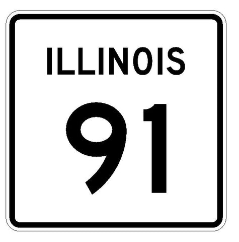 Illinois State Route 91 Sticker R4359 Highway Sign Road Sign Decal